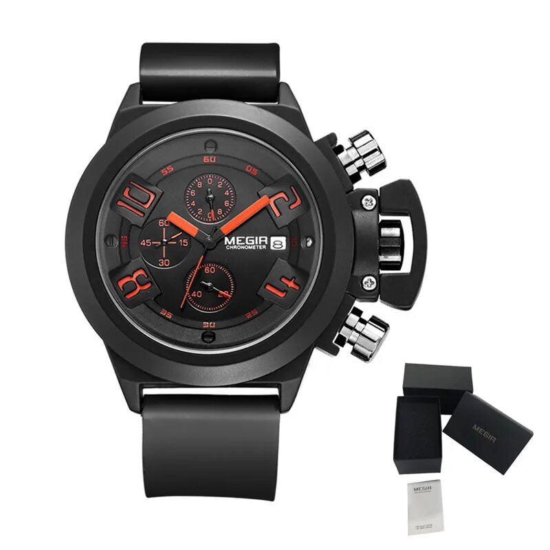 MEGIR Men Watches Luxury Fashion Sport Military Chronograph Luminous Date Quartz Wristwatch Clock Big Dial Relogio Masculino