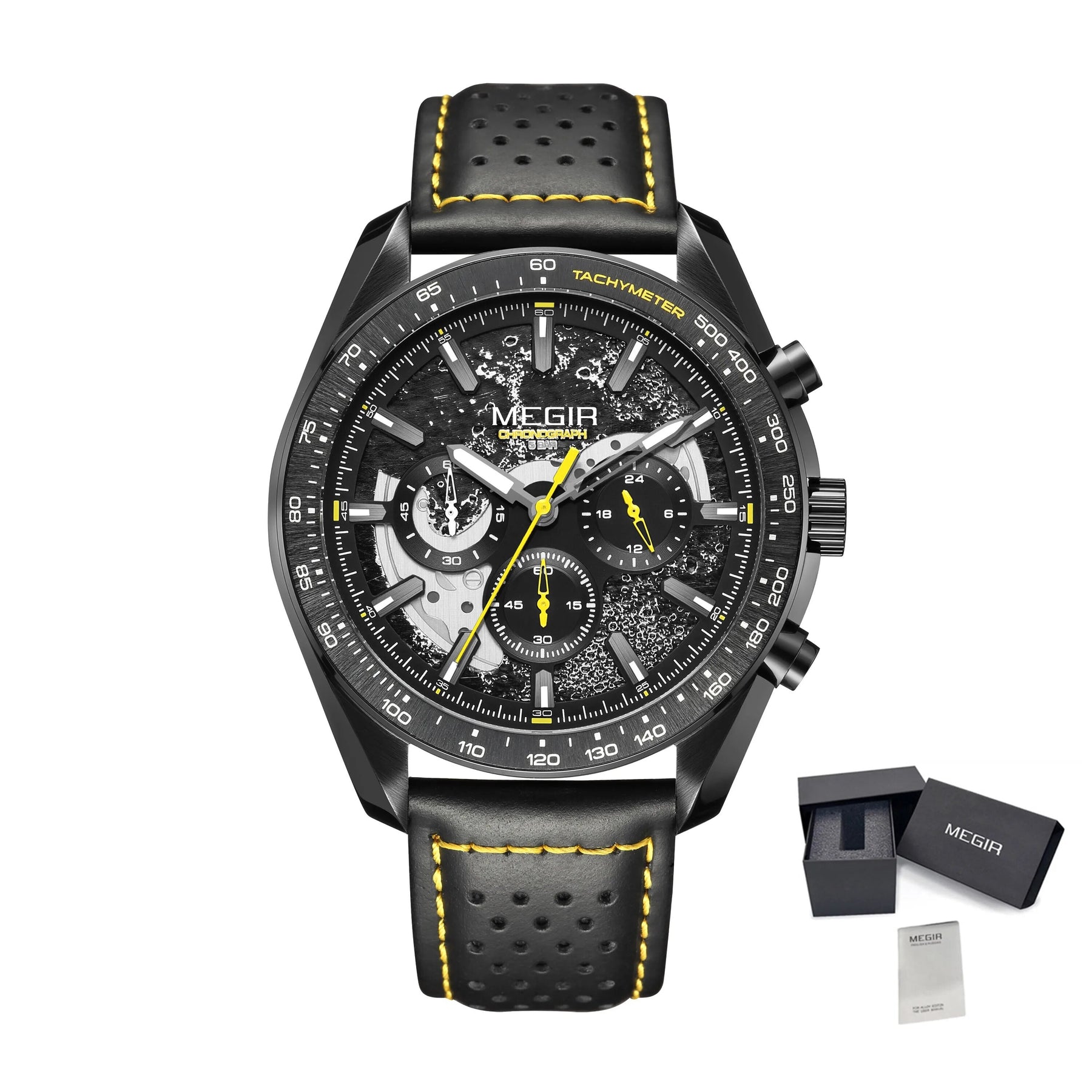 MEGIR Luxury Men's Business Casual Watches Leather Waterproof Quartz Chronograph Male Clock Wristwatch Relogio Masculino