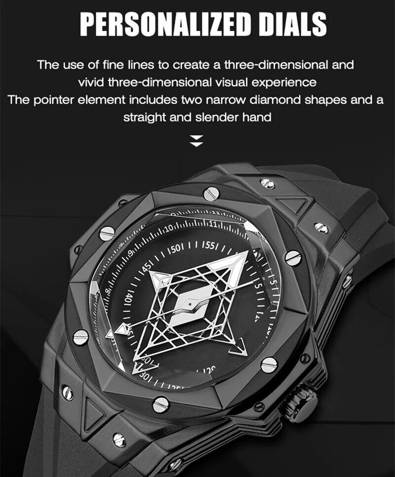 RUIMAS Brand Watches for Men Luxury Quartz Movement Sport Casual Wristwatches Unique Design Waterproof Clock Relogio Masculino