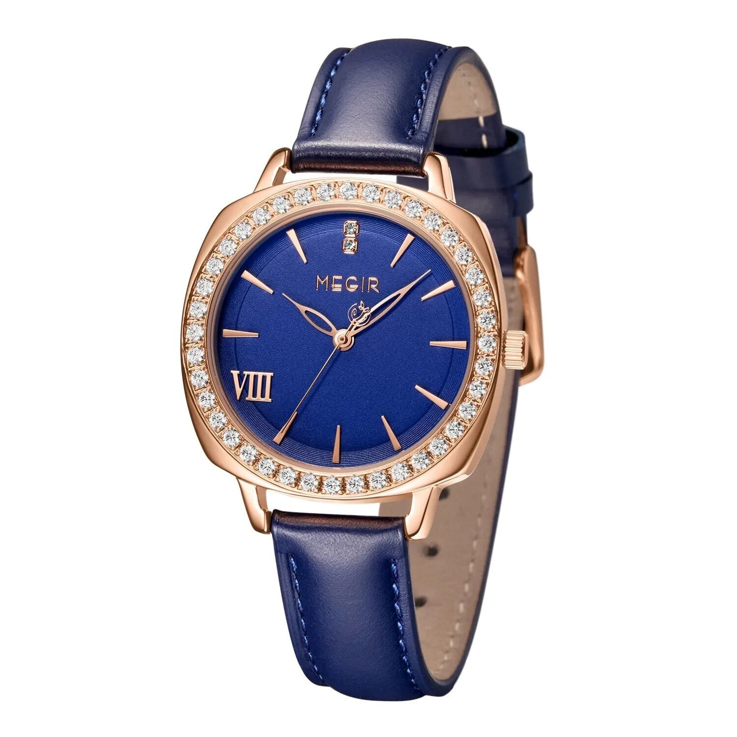 MEGIR Fashion Women Watch Luxury Diamond Leather Ladies Bracelet Watch Female Quartz Wristwatches Dress Clock Relogio Feminino