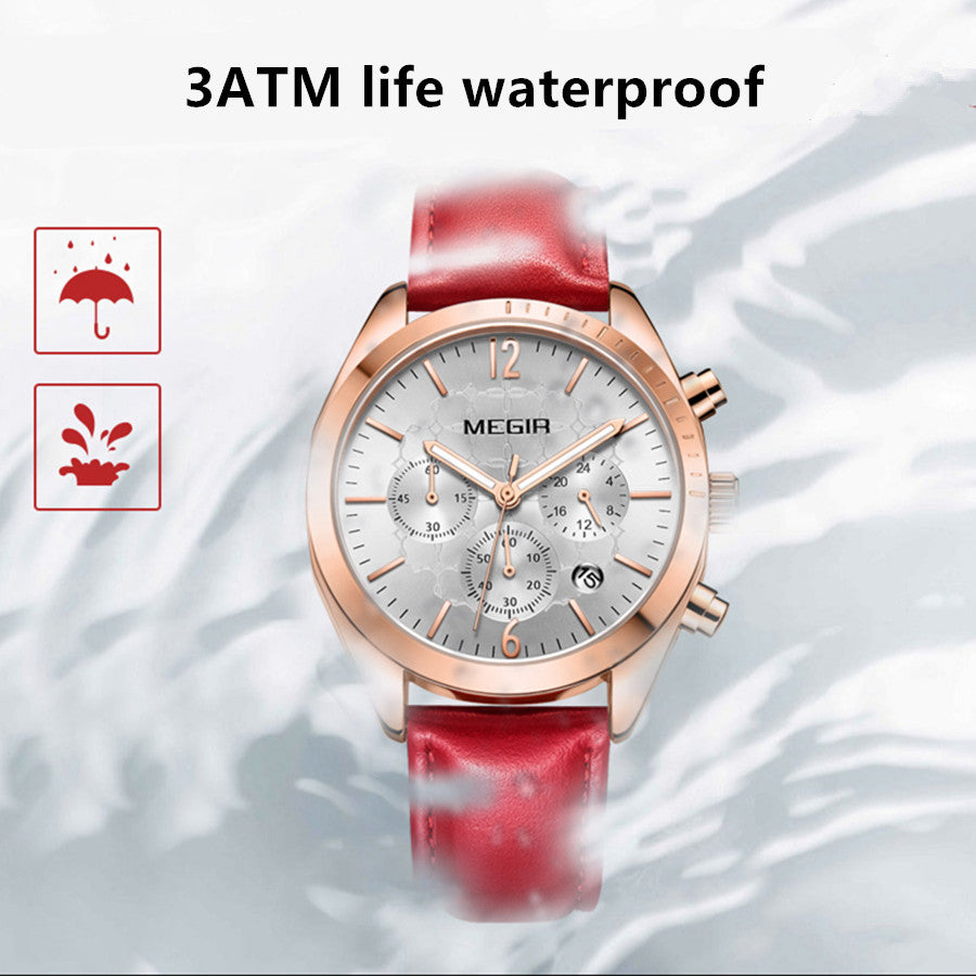 MEGIR Fashion Women Watches Luxury Ladies Casual Wristwatches Leather Female Quartz Bussiness Watch Dress Clock Relogio Feminino