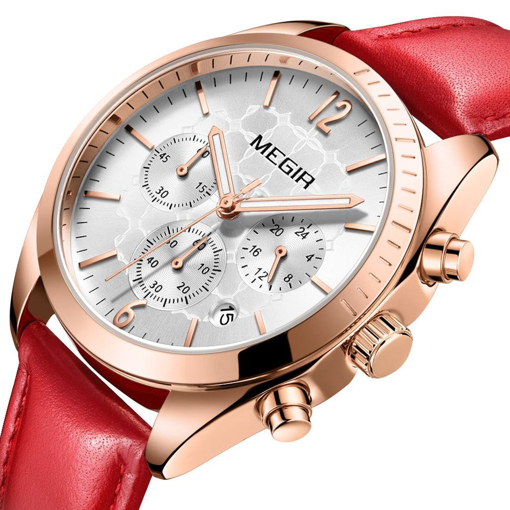 MEGIR Fashion Women Watches Luxury Ladies Casual Wristwatches Leather Female Quartz Bussiness Watch Dress Clock Relogio Feminino