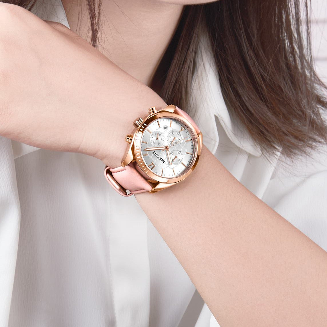 MEGIR Fashion Women Watches Luxury Ladies Casual Wristwatches Leather Female Quartz Bussiness Watch Dress Clock Relogio Feminino