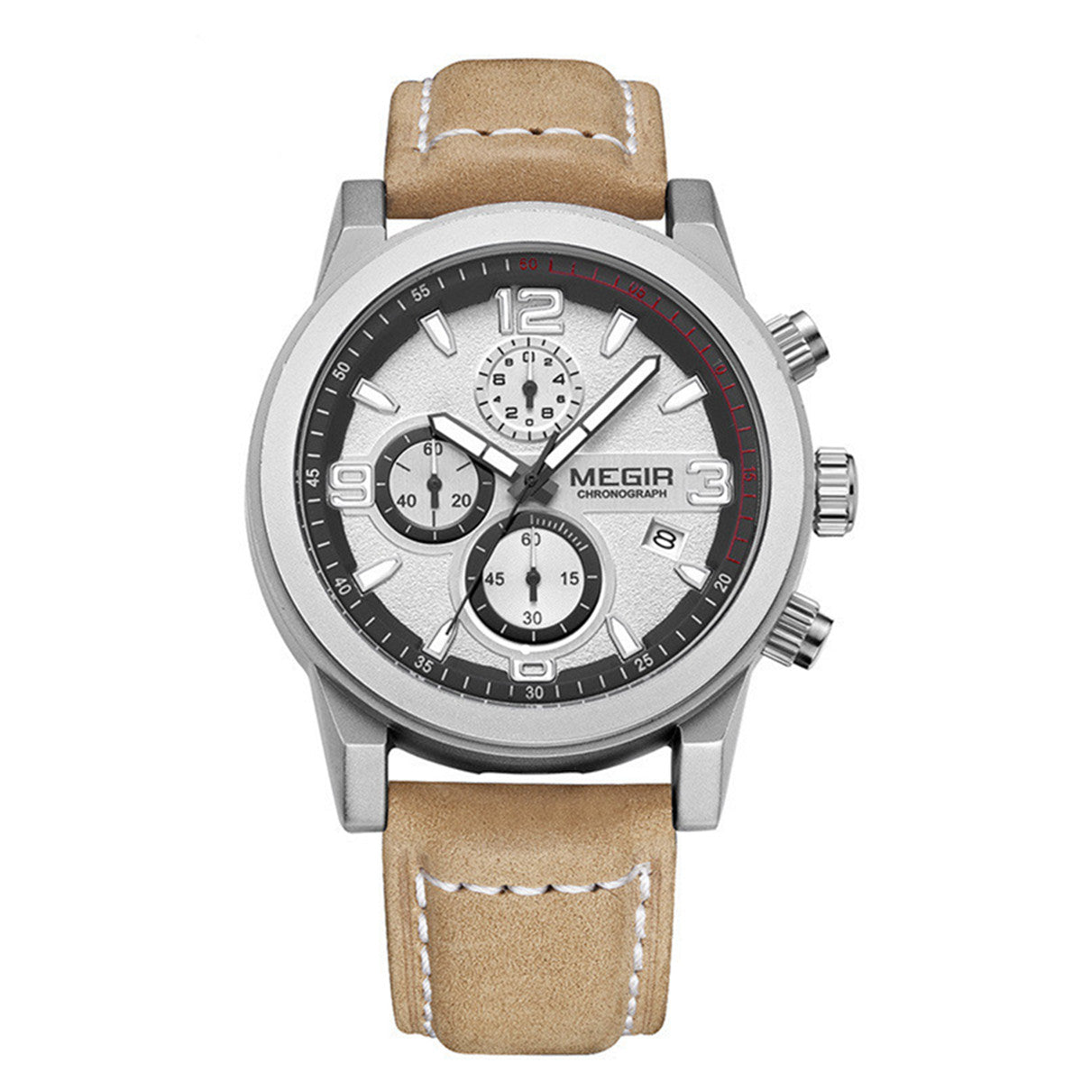 MEGIR Original Brand Luxury Watch Men's Sport Watches Leather Strap Watch Quartz Wristwatches Luminous Casual Relogio Masculino