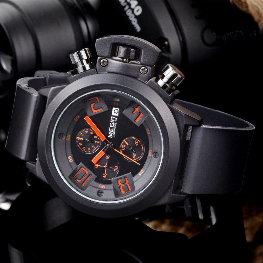 MEGIR Men Watches Luxury Fashion Sport Military Chronograph Luminous Date Quartz Wristwatch Clock Big Dial Relogio Masculino
