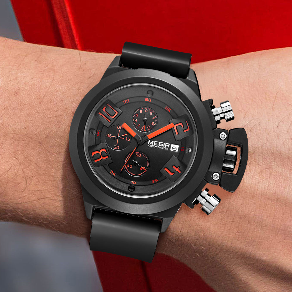 MEGIR Men Watches Luxury Fashion Sport Military Chronograph Luminous Date Quartz Wristwatch Clock Big Dial Relogio Masculino