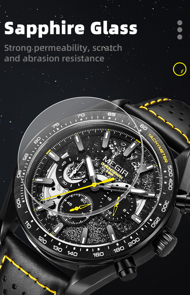 MEGIR Luxury Men's Business Casual Watches Leather Waterproof Quartz Chronograph Male Clock Wristwatch Relogio Masculino