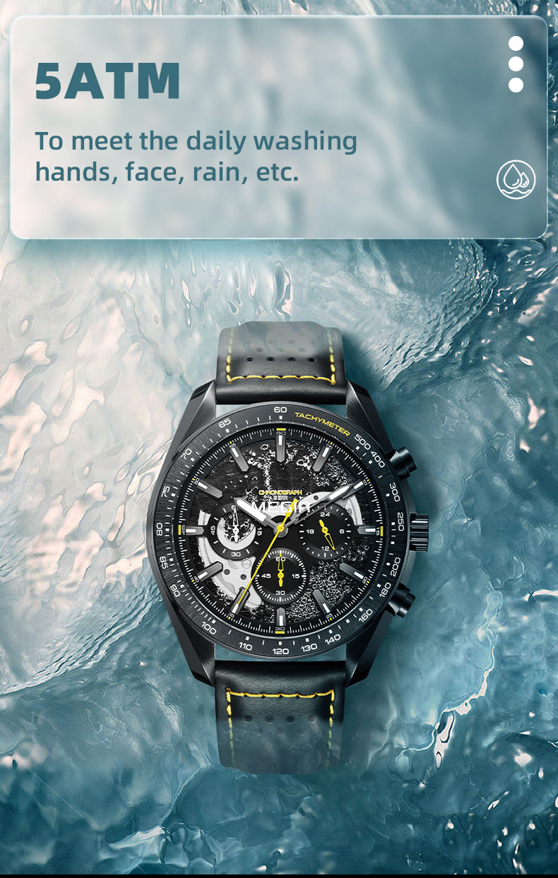 MEGIR Luxury Men's Business Casual Watches Leather Waterproof Quartz Chronograph Male Clock Wristwatch Relogio Masculino
