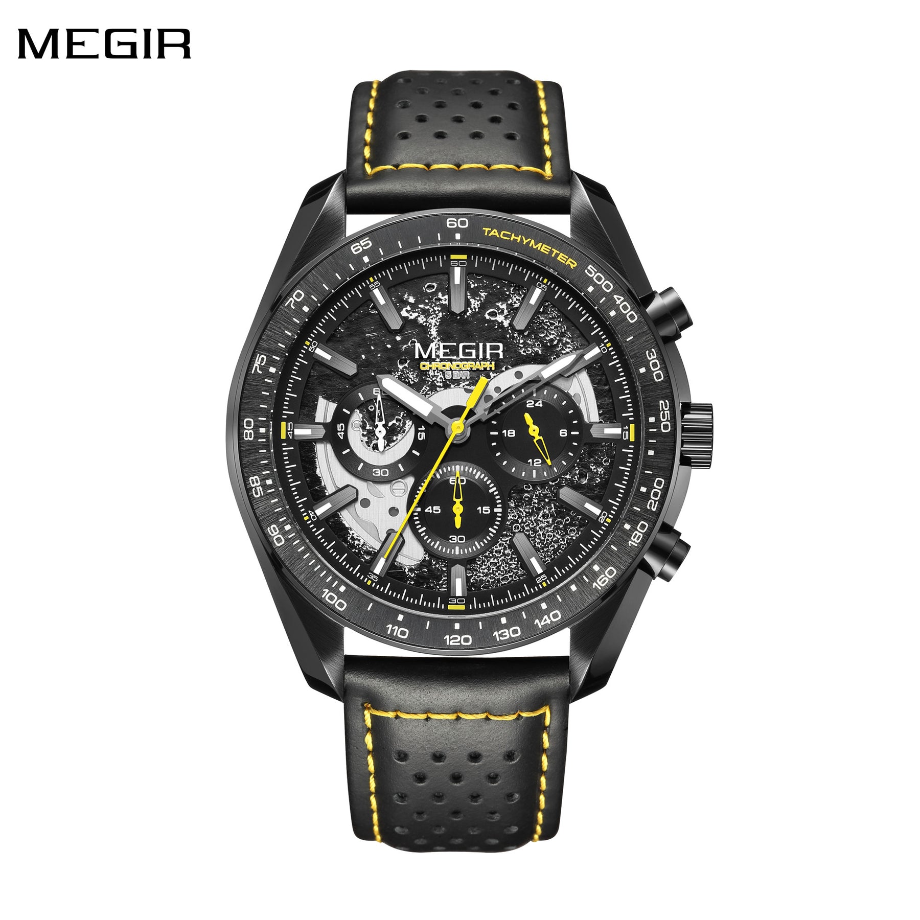 MEGIR Luxury Men's Business Casual Watches Leather Waterproof Quartz Chronograph Male Clock Wristwatch Relogio Masculino