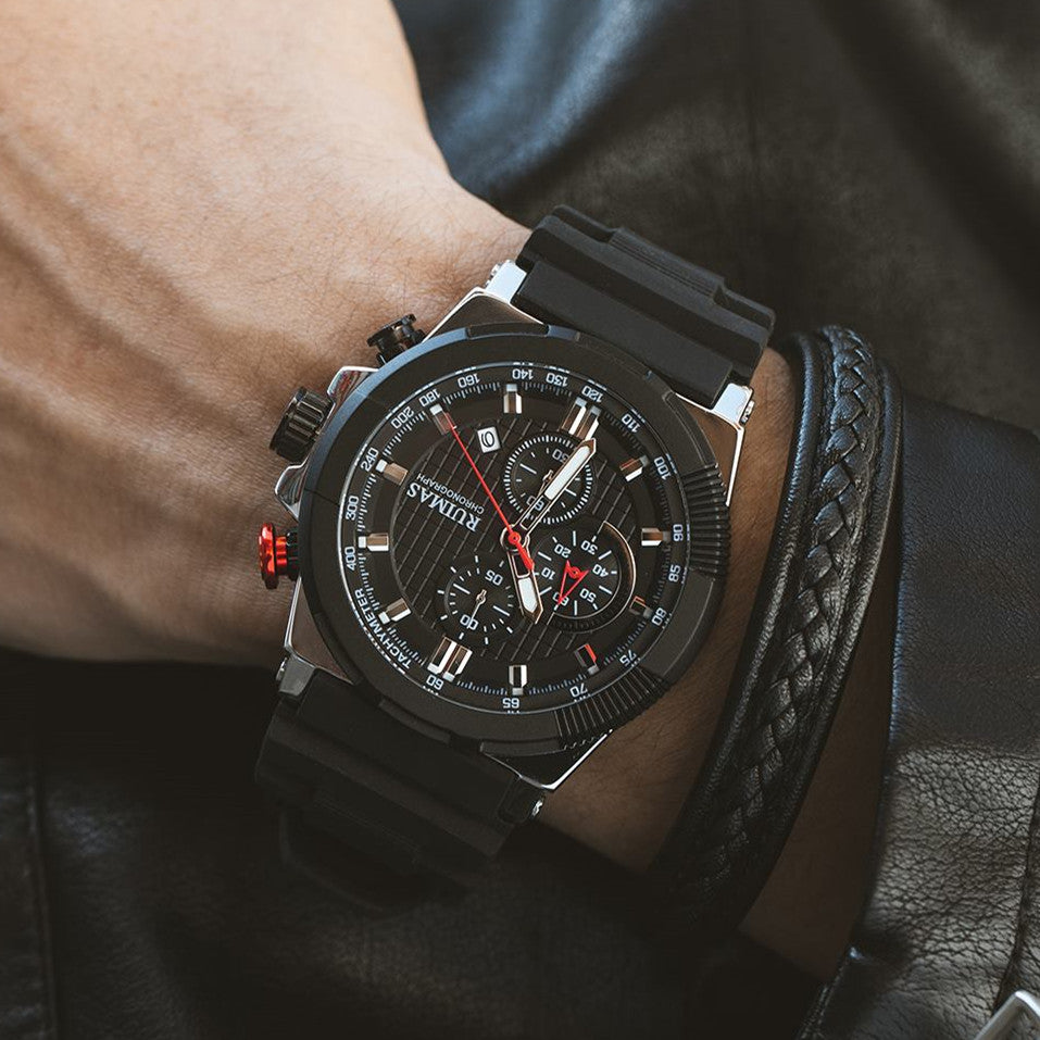 RUIMAS Relogio Masculino Luxury Mens Watches Silicone Strap Quartz Sports Wristwatch Luminous Hands Clock Chronograph Auto Date