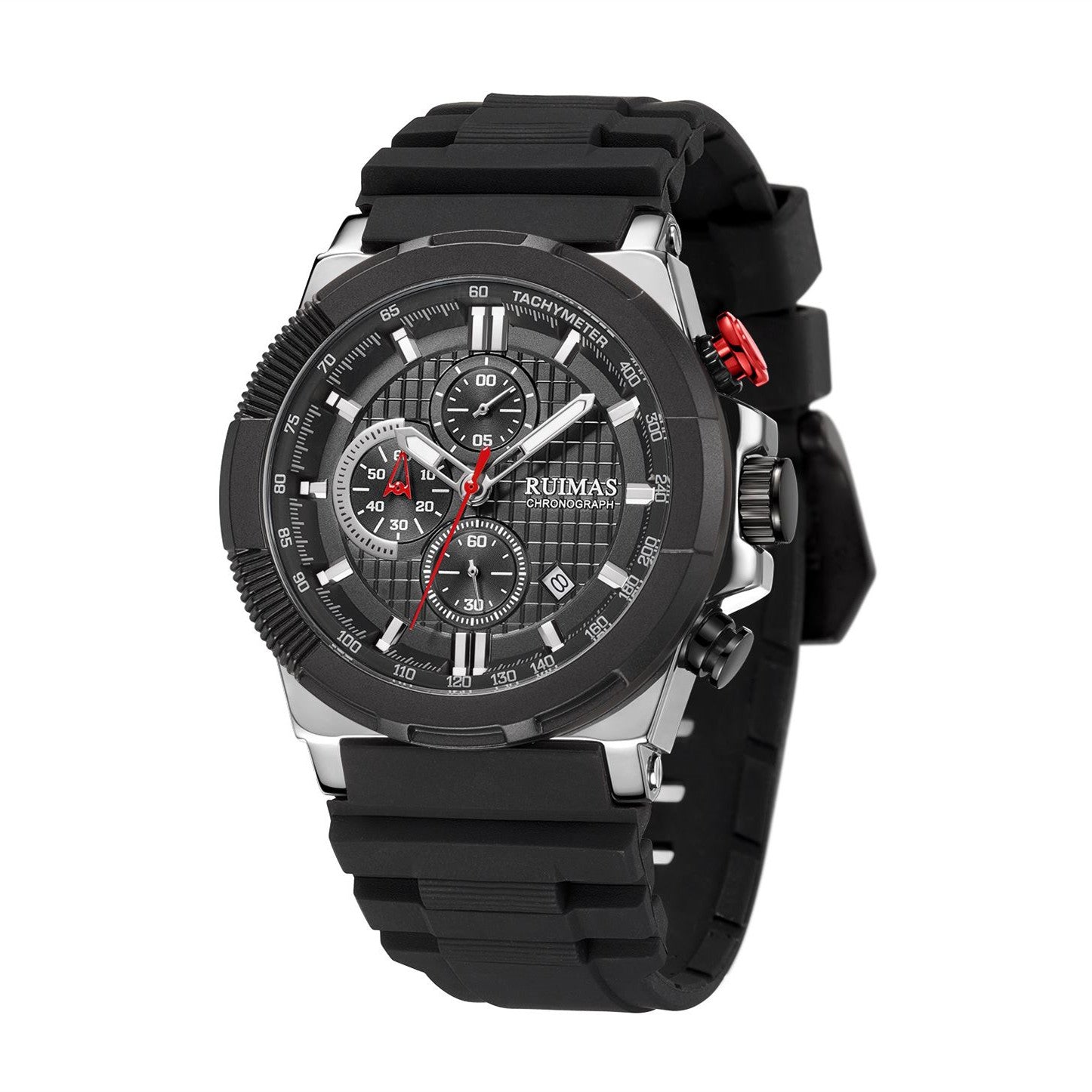 RUIMAS Relogio Masculino Luxury Mens Watches Silicone Strap Quartz Sports Wristwatch Luminous Hands Clock Chronograph Auto Date