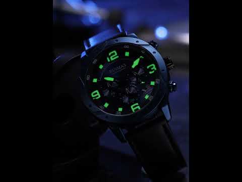 RUIMAS Relogio Masculino Fashion Men Quartz Watch Leather Sport Military Wristwatch Waterproof Clock with Auto Date
