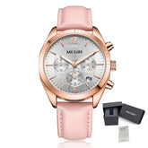 MEGIR Fashion Women Watches Luxury Ladies Casual Wristwatches Leather Female Quartz Bussiness Watch Dress Clock Relogio Feminino