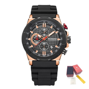 RUIMAS Relogio Masculino Luxury Mens Watches Silicone Strap Quartz Sports Wristwatch Luminous Hands Clock Chronograph Auto Date