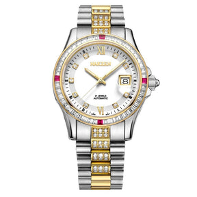 NAKZEN Men Japan NH35 Movement Automatic Mechanical Watch Elegant Diamond Stainless Steel Bracelet Watches Relogio Masculino