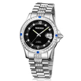 NAKZEN Men Japan NH35 Movement Automatic Mechanical Watch Elegant Diamond Stainless Steel Bracelet Watches Relogio Masculino