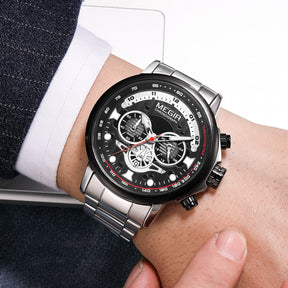 MEGIR Luxury Men Watches Stainless Steel Quartz Wristwatches Fashion Men Business Watch Clock Male Chronograph Relogio Masculino