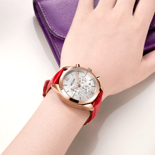 MEGIR Fashion Women Watches Luxury Ladies Casual Wristwatches Leather Female Quartz Bussiness Watch Dress Clock Relogio Feminino