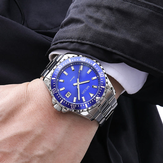 MEGIR Fashion Men Watches Top Luxury Stainless Steel Quartz Wristwatch Calendar Luminous Clock Large Dial Relogio Masculino