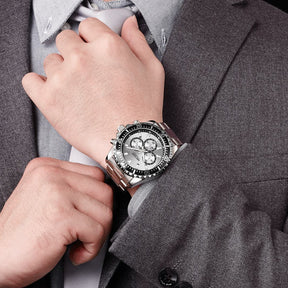 MEGIR Original Luxury Business Quartz Watch Men Brand Stainless Steel Chronograph Military WristWatch Clock Relogio Masculino