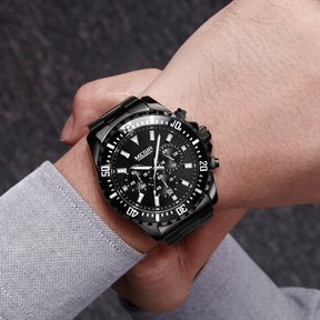 MEGIR Original Luxury Business Quartz Watch Men Brand Stainless Steel Chronograph Military WristWatch Clock Relogio Masculino