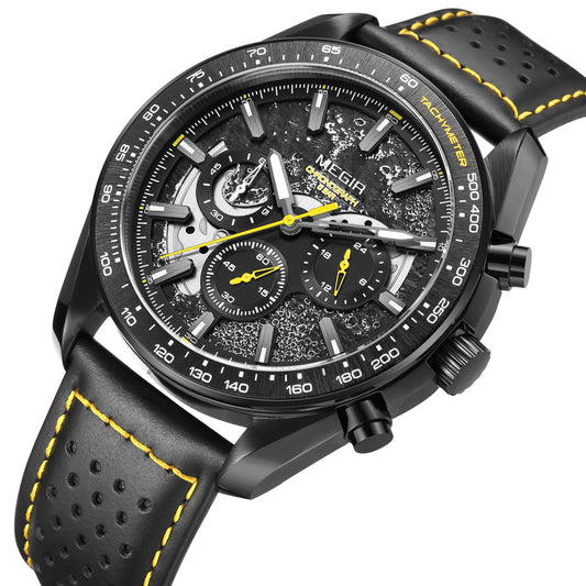 MEGIR Luxury Men's Business Casual Watches Leather Waterproof Quartz Chronograph Male Clock Wristwatch Relogio Masculino