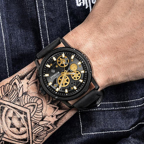 RUIMAS Relogio Masculino Luxury Leather Band Quartz Wristwatch Men Big Dial Moda Watches Waterproof Sport Military Reloj Hombre