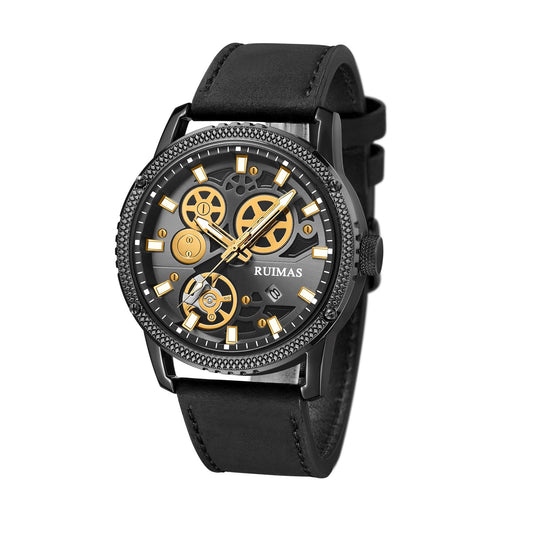 RUIMAS Relogio Masculino Luxury Leather Band Quartz Wristwatch Men Big Dial Moda Watches Waterproof Sport Military Reloj Hombre